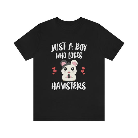Just a boy who loves hamsters cheeky pocket pet rodent lover tee