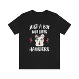 Just A Boy Who Loves Hamsters Shirt, Hamster Lover Shirt, Hamster Shirt, Hamsters Lover Gift, Animal Adult Kids T-Shirt Image 1