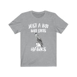 Just A Boy Who Loves Hawks Birds Shirt, Hawk Lover Shirt, Birding Shirt, Hawk Lover Gift, Animal Adult Kids T-Shirt Image 2