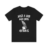 Just A Boy Who Loves Hawks Birds Shirt, Hawk Lover Shirt, Birding Shirt, Hawk Lover Gift, Animal Adult Kids T-Shirt Image 3