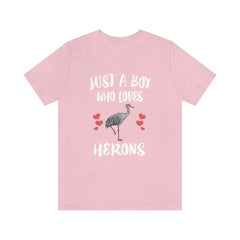 Just A Boy Who Loves Herons Birds Shirt - heron print design
