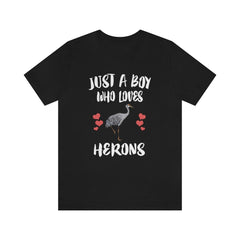 Just A Boy Who Loves Herons Birds Shirt - heron print design