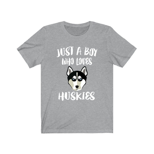 Just A Boy Who Loves Huskies Dogs Shirt - Siberian Husky print design