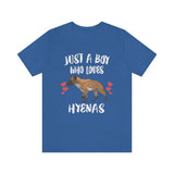 Just A Boy Who Loves Hyenas Shirt, Hyena Lover Shirt, Hyena Shirt, Hyena Lover Gift, Animal Adult Kids T-Shirt Image 3
