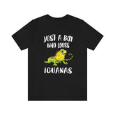 Just A Boy Who Loves Iguanas Shirt, Iguana Lover Shirt, Iguana Shirt, Iguana Lover Gift, Animal Adult Kids T-Shirt Image 1