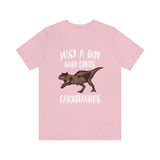 Just A Boy Who Loves Carnotaurus Dinosaur Shirt, Carnotaurus Shirt, Dinosaur Shirt, Carnotaurus Lover Gift, Animal Adult Kids T-Shirt Image 4