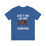 Just A Boy Who Loves Carnotaurus Dinosaur Shirt, Carnotaurus Shirt, Dinosaur Shirt, Carnotaurus Lover Gift, Animal Adult Kids T-Shirt Image 3