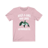 Just A Girl Who Loves Hammerheads Sharks Shirt, Shark Lover Shirt, Sharks Lover Gift, Shark Shirt, Sharks Tee, Animal Adult Kids T-Shirt Image 3