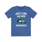 Just A Girl Who Loves Hammerheads Sharks Shirt, Shark Lover Shirt, Sharks Lover Gift, Shark Shirt, Sharks Tee, Animal Adult Kids T-Shirt Image 1