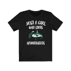 Just A Girl Who Loves Hammerhead Sharks Shirt - hammerhead shark print design