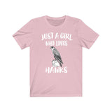 Just A Girl Who Loves Hawks Birds Shirt, Hawk Lover Shirt, Hawk Lover Gift, Birding Shirt, Hawk Tee, Animal Adult Kids T-Shirt Image 3