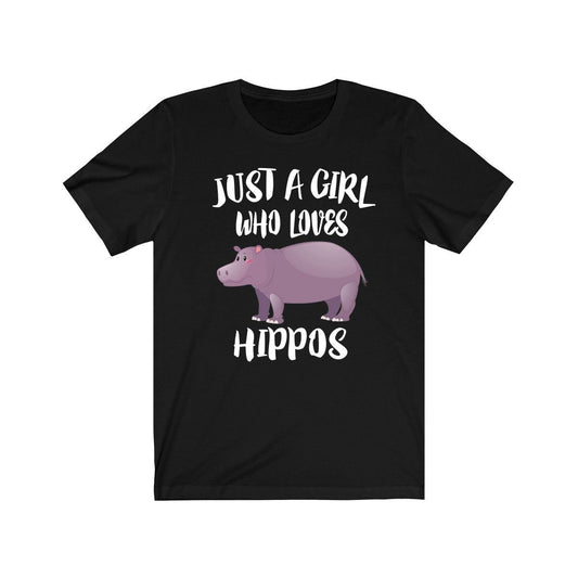Just A Girl Who Loves Hippos Shirt, Hippo Lover Shirt, Hippo Lover Gift, Hippo Shirt, Hippo Tee, Animal Adult Kids T-Shirt Image 1