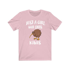 Just a girl who loves kiwis New Zealand flightless ratite bird tee