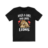Just A Girl Who Loves Lions Shirt, Lion Lover Shirt, Lion Lover Gift, Lion Shirt, Lion Tee, Animal Adult Kids Image 1