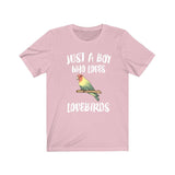 Just A Boy Who Loves Lovebirds Shirt, Lovebird Lover Shirt, Lovebird Shirt, Parrot Lover Gift, Animal Adult Kids T-Shirt Image 4