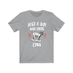 Just a boy who loves lynx boreal forest tuft-eared wild cat tee
