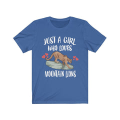Just A Girl Who Loves Mountain Lions, Mountain Lion Lover Shirt, Cougar Lover Gift, Mountain Lion Shirt, Cougar Tee, Animal Adult Kids Image 4