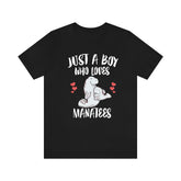 Just A Boy Who Loves Manatees Shirt, Manatee Lover Shirt, Manatee Shirt, Manatee Lover Gift, Animal Adult Kids T-Shirt Image 1