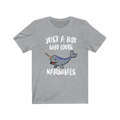 Just A Boy Who Loves Narwhals Whale Shirt - narwhal print design