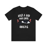 Just A Boy Who Loves Orcas Whales Shirt, Orca Lover Shirt, Orca Shirt, Whale Lover Gift, Animal Adult Kids T-Shirt Image 2