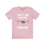 Just A Boy Who Loves Ostriches Shirt, Ostrich Lover Shirt, Ostrich Shirt, Ostrich Lover Gift, Animal Adult Kids T-Shirt Image 4
