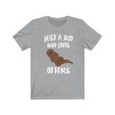 Just A Boy Who Loves Otters Shirt, Otter Lover Shirt, Otter Shirt, Otter Lover Gift, Animal Adult Kids T-Shirt Image 1