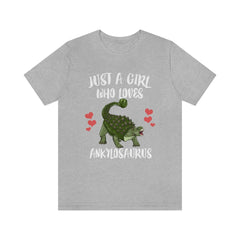 Just A Girl Who Loves Ankylosaurus Dinosaur Shirt - Ankylosaurus print design