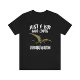 Just A Boy Who Loves Dimorphodon Dinosaur Shirt, Dimorphodon Lover Shirt, Dinosaur Shirt, Pterosaur Lover Gift, Animal Adult Kids T-Shirt Image 1