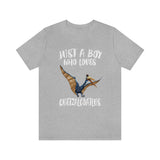 Just A Boy Who Loves Quetzalcoatlus Dinosaur Shirt, Quetzalcoatlus Lover Shirt, Dinosaur Shirt, Pterosaur Lover, Animal Adult Kids Shirt Image 3