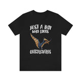 Just A Boy Who Loves Quetzalcoatlus Dinosaur Shirt, Quetzalcoatlus Lover Shirt, Dinosaur Shirt, Pterosaur Lover, Animal Adult Kids Shirt Image 1