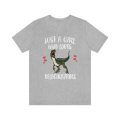 Just A Girl Who Loves Velociraptors Shirt - Velociraptor print design