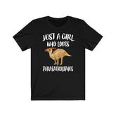 Just A Girl Who Loves Parasaurolophus Dinosaur  Shirt, Dinosaur Lover Shirt, Dinosaur Lover Gift, Dinosaur Shirt, Animal Adult Kids Image 1