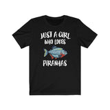 Just A Girl Who Loves Piranhas Fish Shirt, Piranha Lover Shirt, Piranha Lover Gift, Piranha Shirt, Piranha Tee, Animal Adult Kids Image 2