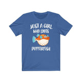 Just A Girl Who Loves Pufferfish Fish Shirt, Pufferfish Lover Shirt, Pufferfish Lover Gift, Pufferfish Shirt, Pufferfish, Animal Adult Kids Image 4