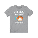 Just A Girl Who Loves Pufferfish Fish Shirt, Pufferfish Lover Shirt, Pufferfish Lover Gift, Pufferfish Shirt, Pufferfish, Animal Adult Kids Image 2