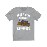 Just A Girl Who Loves Rhino Beetles Shirt, Rhino Beetle Lover Shirt, Rhino Beetle Lover Gift, Rhino Beetle Shirt, Animal Adult Kids Image 1