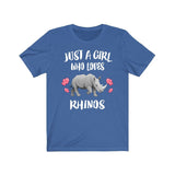 Just A Girl Who Loves Rhinos Shirt, Rhino Lover Shirt, Rhino Lover Gift, Rhino Shirt, African Rhino, Animal Adult Kids Image 3