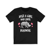 Just A Girl Who Loves Rhinos Shirt, Rhino Lover Shirt, Rhino Lover Gift, Rhino Shirt, African Rhino, Animal Adult Kids Image 1
