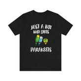 Just A Boy Who Loves Parakeets Shirt, Budgie Lover Shirt, Budgie Shirt, Budgie Gift, Animal Adult Kids T-Shirt Image 1