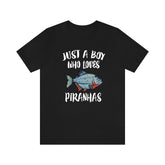 Just A Boy Who Loves Piranhas Fish Shirt, Piranha Lover Shirt, Fish Shirt, Piranha Lover, Animal Adult Kids Shirt Image 1
