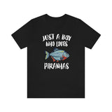 Just A Boy Who Loves Piranhas Fish Shirt, Piranha Lover Shirt, Fish Shirt, Piranha Lover, Animal Adult Kids Shirt Image 1