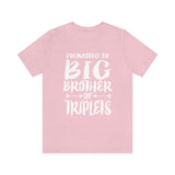 Promoted To Big Brother Of Triplets Shirt, Big Brother Of Triplets Gift, Big Brother Of Triplets T-Shirt Pregnancy Announcement Shirt Image 4