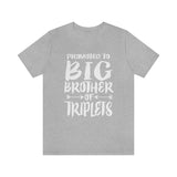 Promoted To Big Brother Of Triplets Shirt, Big Brother Of Triplets Gift, Big Brother Of Triplets T-Shirt Pregnancy Announcement Shirt Image 3