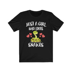 Just a girl who loves snakes reptile lover snake parent tee