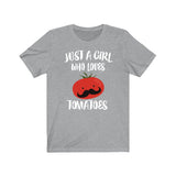 Just A Girl Who Loves Tomatoes Shirt, Tomato Lover Shirt, Tomato Lover Gift, Vegetable Lover Shirt, Vegan Shirt, Animal Adult Kids Image 2