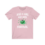 Just A Girl Who Loves Viruses Shirt, Virus Lover Shirt, Virus Lover Gift, Virus Owner Shirt, Virus Shirt, Animal Adult Kids Image 4