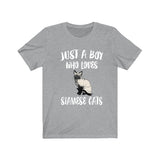 Just A Boy Who Loves Siamese Cats Shirt, Siamese Cat Lover Shirt, Cat Shirt, Siamese Cat Lover Gift, Animal Shirt Image 3