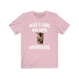 Just A Girl Who Loves Woodpeckers Birds Shirt, Woodpecker Lover Shirt, Woodpecker Lover Gift, Birding Gift, Bird Shirt, Animal Adult Kids Image 3