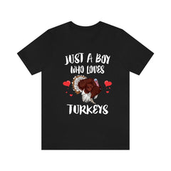 Just A Boy Who Loves Turkeys Bird Shirt - turkey print design