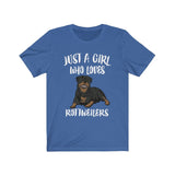 Just A Girl Who Loves Rottweilers Dogs Shirt, Rottweiler Shirt, Dog Lover Gift, Rottweiler Lover Shirt,  Adult Toddler Kids Gift T-Shirt Image 2